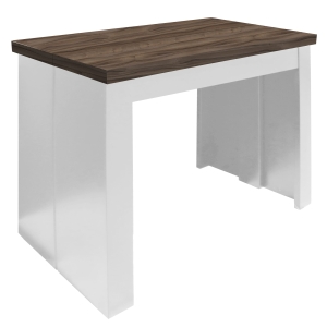 Stół rozkładany, konsolka KORDIAN 52-252x90 cm blat orzech tiepolo, nogi białe