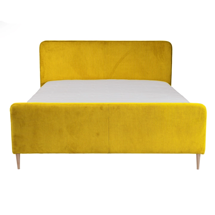 Łóżko MELISSA szerokie sztruks cord 205-10 - żółty + dream velvet 202-20 - żółty front.jpg