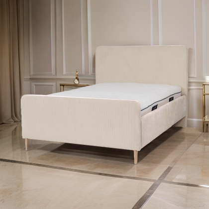Łóżko MELISSA szerokie sztruks cord 205-13 - zimny beż + dream velvet 202-03 - jasny beż-wąskie-najwęższe_1728636667340.jpeg