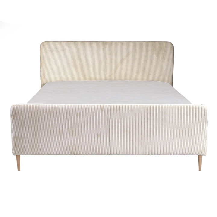 Łóżko MELISSA szerokie sztruks cord 205-13 - zimny beż + dream velvet 202-03 - jasny beż front.jpg