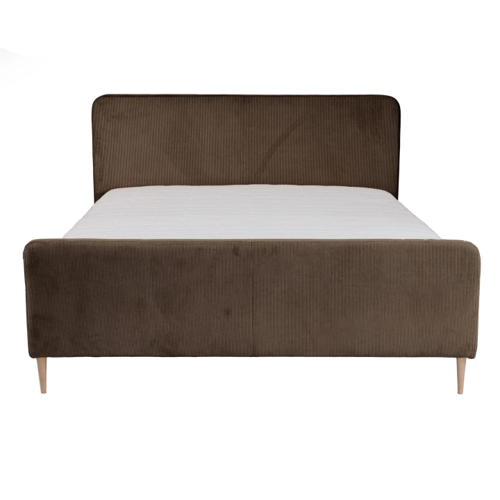 Łóżko MELISSA szerokie sztruks cord 205-18 brąz + dream velvet 202-37 - brąz front.jpg
