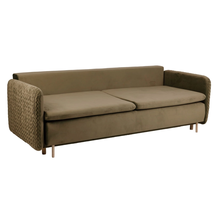 Sofa z funkcją spania MOONLA eleganckie rustykalne tkane obicia plecionka beżowa 2206.jpg