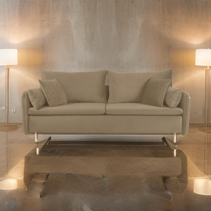 Sofa z funkcją spania MOONLA eleganckie rustykalne tkane obicia plecionka beżowa 2206 main 2 front_1729069944125.jpeg