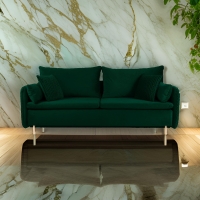 Sofa z funkcją spania MOONLA eleganckie rustykalne tkane obicia plecionka butelkowa zieleń 2225 front_1729069730071.jpeg