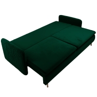 Sofa z funkcją spania MOONLA eleganckie rustykalne tkane obicia plecionka butelkowa zieleń 2225 spanko.jpg