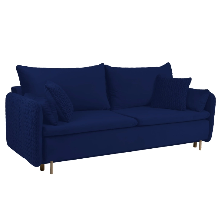 Sofa z funkcją spania MOONLA eleganckie rustykalne tkane obicia plecionka main niebieska MV2216 + MD2216.jpg