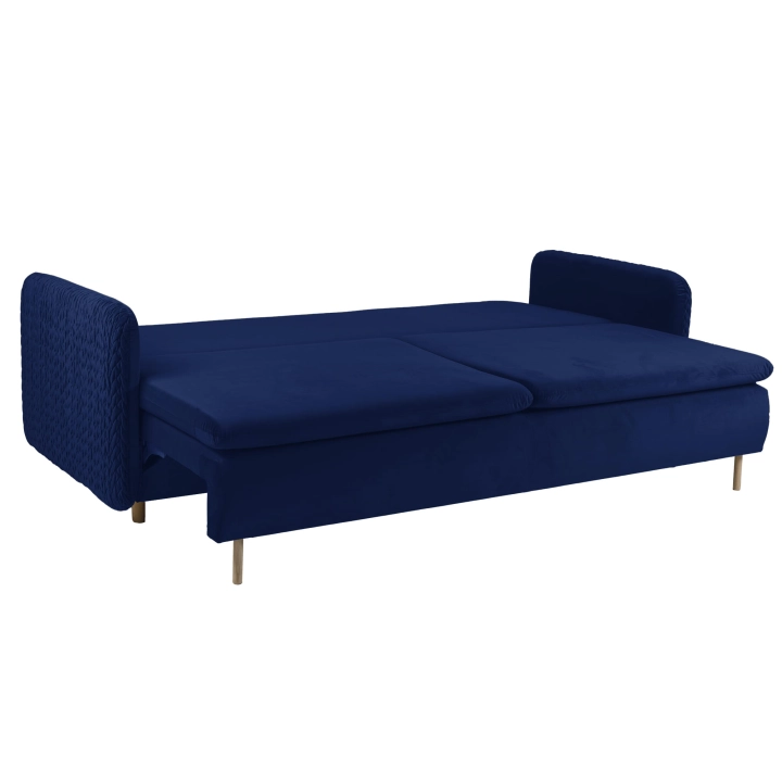 Sofa z funkcją spania MOONLA eleganckie rustykalne tkane obicia plecionka main niebieska MV2216 granat atramentowy dfunkcja spania.jpg