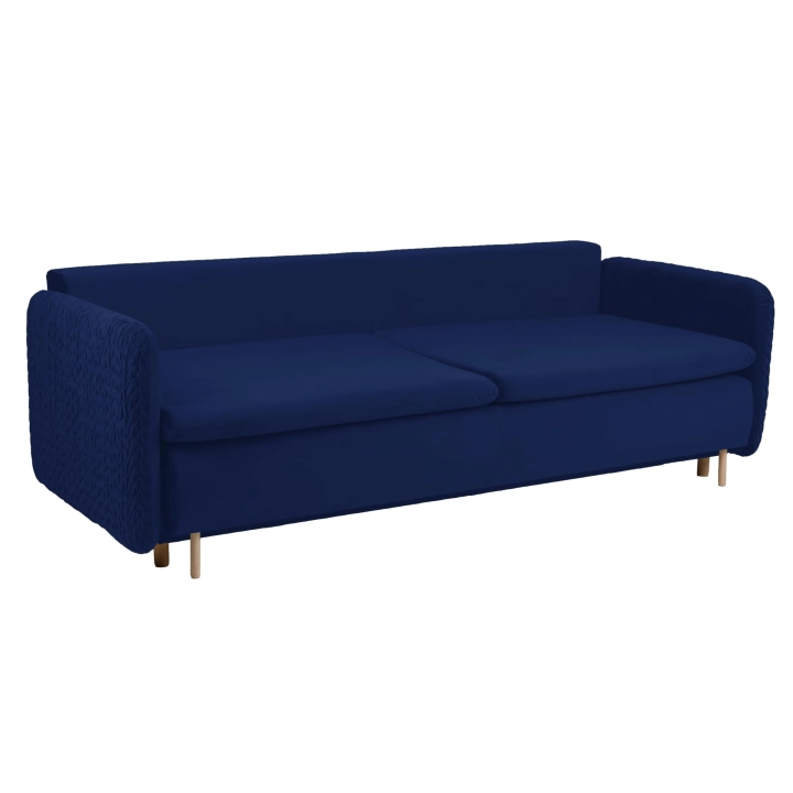 Sofa z funkcją spania MOONLA eleganckie rustykalne tkane obicia plecionka main niebieska MV2216 granat atramentowy.jpg