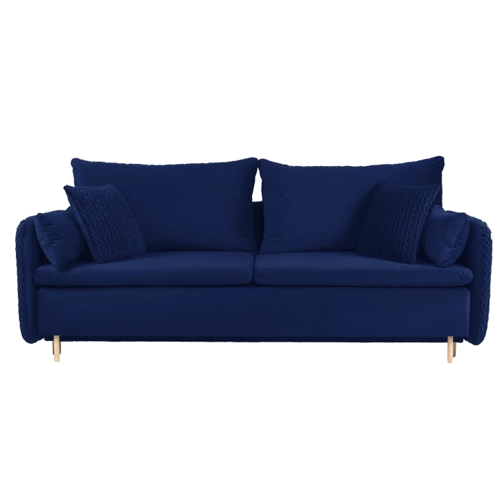Sofa z funkcją spania MOONLA eleganckie rustykalne tkane obicia plecionka main niebieska MV2216 + MD2216 front.jpg
