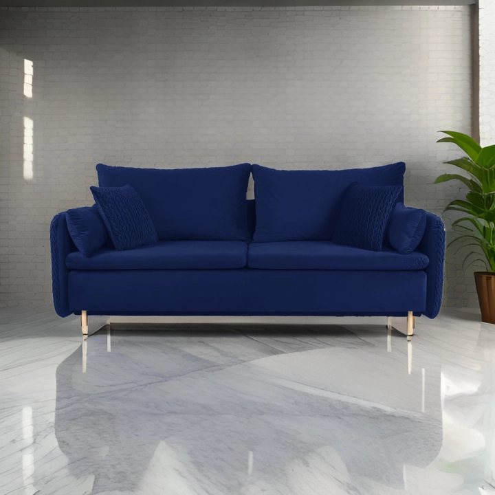 Sofa z funkcją spania MOONLA eleganckie rustykalne tkane obicia plecionka main niebieska MV2216 + MD2216 front_1729069736543.jpeg