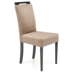 Krzesło do salonu HELION 2 welurowe jasny brąz, nogi drewniane czarne