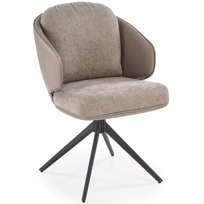 Krzesło tapicerowane fotel obrotowy HOUR  szare, jasny popiel main.jpg