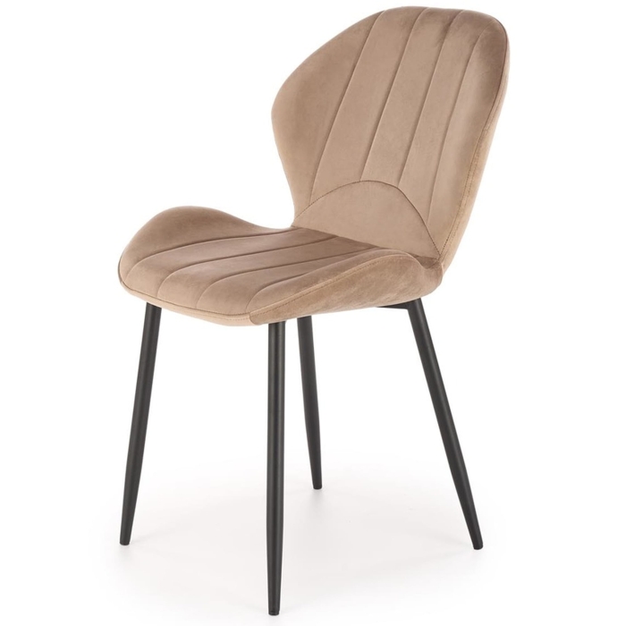 Krzesło tapicerowane pikowane HYDRA beżowe, nogi czarne.jpg