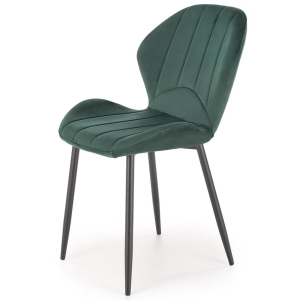 Krzesło tapicerowane HYDRA pikowane ciemno zielone, nogi metalowe czarne