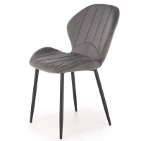 Krzesło tapicerowane pikowane HYDRA szare, nogi czarne.jpg