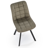 Krzesło tapicerowane pikowane HONEY nogi czarne oliwkowe up.jpg