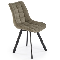 Krzesło tapicerowane pikowane HONEY nogi czarne oliwkowe.jpg
