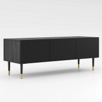 Komoda trzydrzwiowa 3drzwiowa RTV MIXTURIAL ryflowane fronty czarne złote nóżki main.jpg