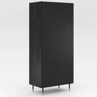 Szafa dwudrzwiowa ryflowana czarna na złotych nóżkach MIXTURIAL main.jpg