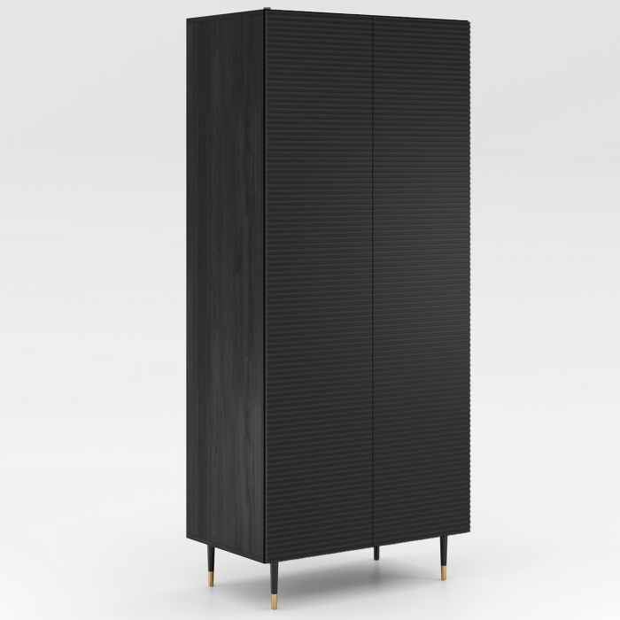 Szafa dwudrzwiowa ryflowana czarna na złotych nóżkach MIXTURIAL main.jpg