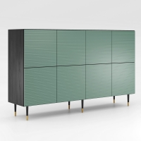 Komoda , szafa ośmiodrzwiowa ryflowana pistacja MIXTURIAL na złotytch nóżkach.jpg