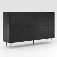 Komoda , szafa ośmiodrzwiowa ryflowana czarne fronty MIXTURIAL na złotytch nóżkach.jpg