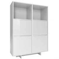 Komoda z regałami wysoka MUMO  biała 4D.jpg