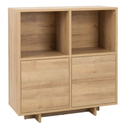 Komoda z regałami MUMO dwudrzwiowa 102 cm dąb riviera