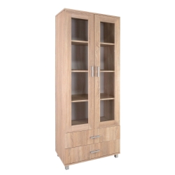 Duża witryna dwudrzwiowa z szufladami 80cm dąb sonoma ALA