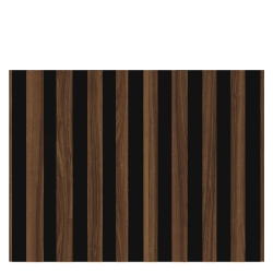 Front nadstawki szafy modułowej AGATA 50x38 cm ciemny orzech / czarne LAMELE - szeroki (S)