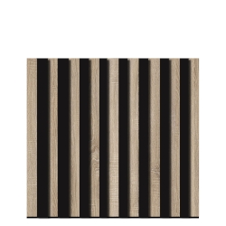 Front nadstawki szafy modułowej AGATA 37,5x38 cm dąb sonoma / czarne lamele - wąski (S)