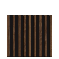 Front nadstawki szafy modułowej AGATA 37,5x38 cm ciemny orzech / czarne lamele - wąski (S)