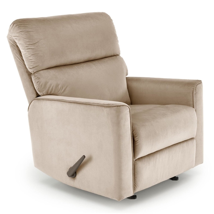 Fotel wypoczynkowy HUBE beżowy z funkcją relaksu detal front skos pleców main.jpg