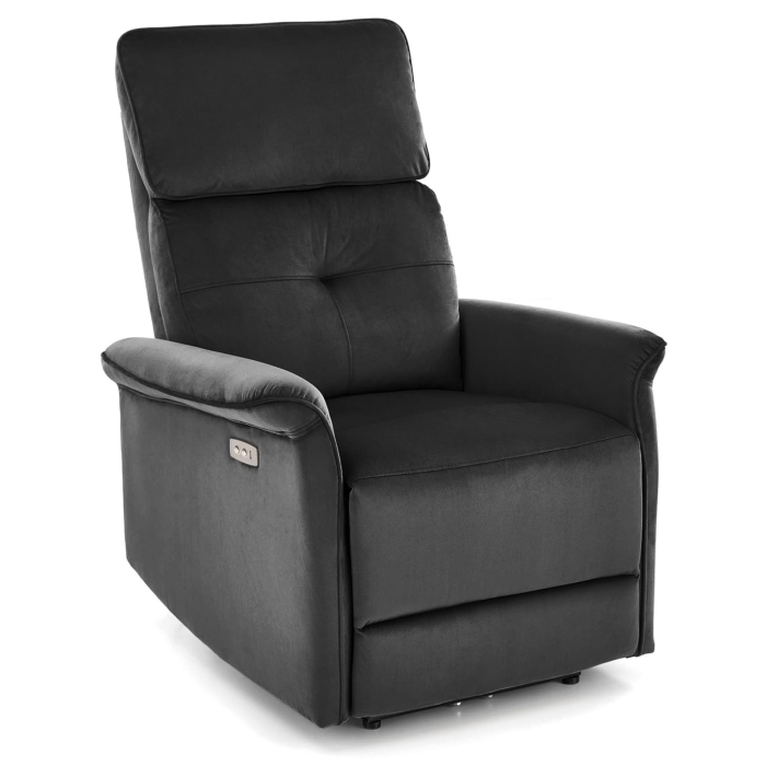 Czarny fotel wypoczynkowy HOMER z elektryczną funkcjąrelaks i gniazdem USB.jpg