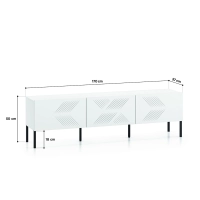 Szafka RTV 3D MALACO biała nóżki czarne detal front wymiary.jpg