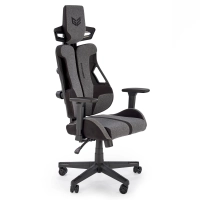 Czarno popielaty fotel gamingowy HYPER eco skóra regulowany glowen.jpg