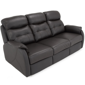 Kanapa skórzana TOPAZ rozkładana czarna 185x100 cm system belgijski