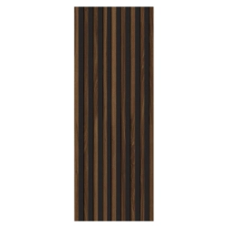 Front wysoki z lamelami szafy modułowej AGATA 37,5x236 cm ciemny orzech / lamele czarne - wąski (L)