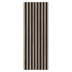 Front wysoki z lamelami szafy modułowej AGATA 37,5x236 cm dąb sonoma / lamele czarne - wąski (L)