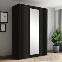 AGATA 26 (kompletna szafa modułowa z lustrem i lamelami) czarna czarne lamele.webp