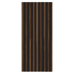 Front wysoki z lamelami szafy modułowej AGATA 50x236 cm ciemny orzech / lamele czarne - szeroki (L)