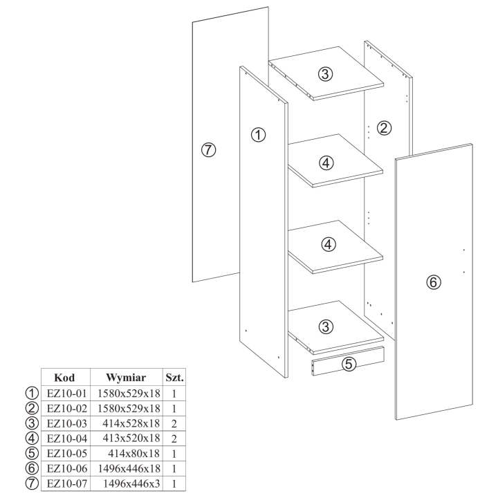 Szafka_jednodrzwiowa_45x160cm_dąb_sonoma_Esperanza_(5)_KOD_EZ10-DSDS.webp
