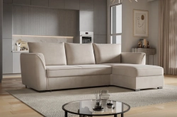 Narożnik KIWI lewostronny z funkcją spania beżowy 