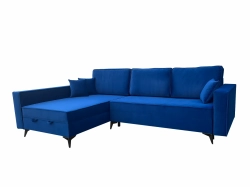 Narożnik uniwersalny AZURE z funkcją spania niebieski