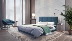 Łóżko ESPERO 160x200cm zielony ze stelażem metalowym i pojemnikiem