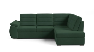 Narożnik prawy NOBLE z funkcją spania  193x120cm butelkowa zieleń