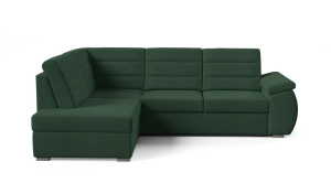Narożnik lewy NOBLE z funkcją spania  193x120cm butelkowa zieleń