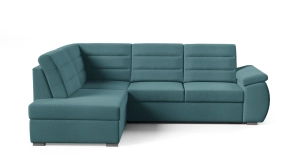 Narożnik lewy NOBLE z funkcją spania  193x120cm turkusowy
