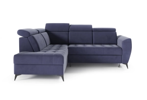 Narożnik lewy LIORA II z funkcją spania 194x123cm granatowy