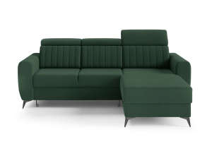 Narożnik uniwersalny ELARA I z funkcją spania 238x176cm butelkowa zieleń